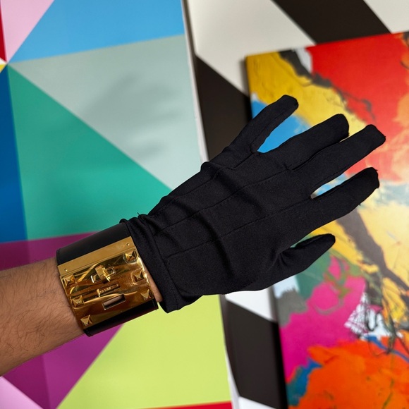 Hermès Extreme Kelly Dog Black & Gold Bracelet Size S - Picture 12 of 16